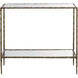 Emine 30 X 26.5 inch Clear / Antique Brass Night Stand